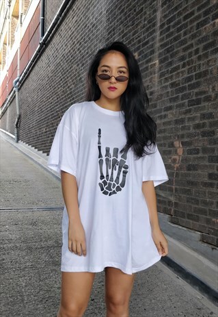 SKELETON OVERSIZED T-SHIRT ROCK AND ROLL