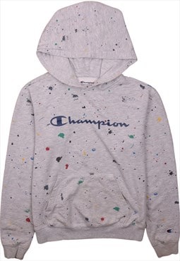 Champion 90's Spellout Pullover Hoodie XLarge Grey