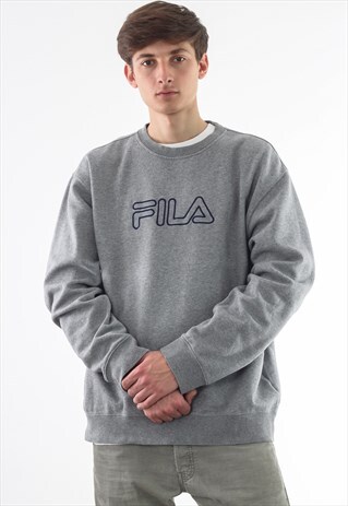 VINTAGE FILA CREW NECK 90S GREY BIG LOGO