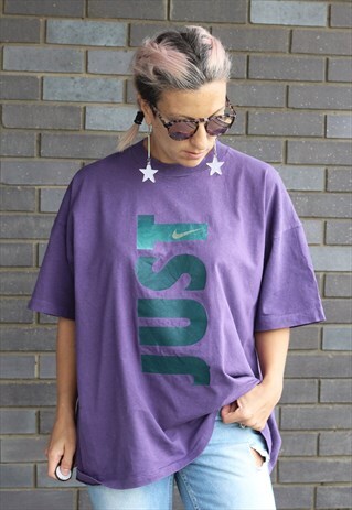 VINTAGE 1990S NIKE PURPLE JUST DO IT OVERSIZED T SHIRT