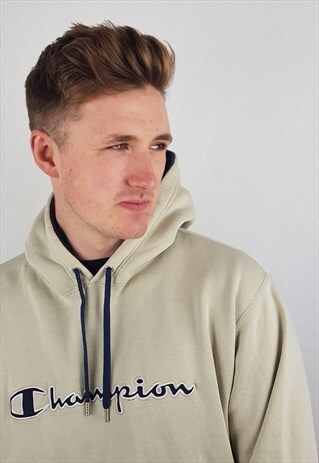 VINTAGE CHAMPION HOODY HOODIE EMBROIDERED SPELLOUT