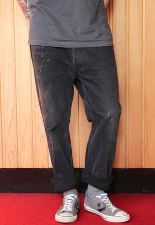 VINTAGE BLACK LEVI'S 501 PAINT JEANS