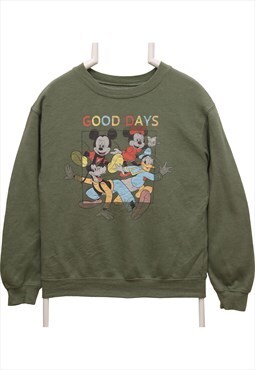 Vintage 90's Disney Sweatshirt Mickey Mouse Crewneck Green