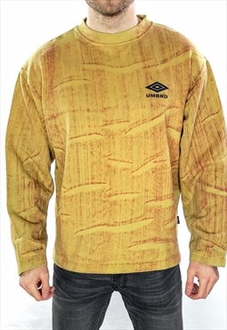 Umbro Tie Dye Small Logo Sweatshirt In Yellow Size Large