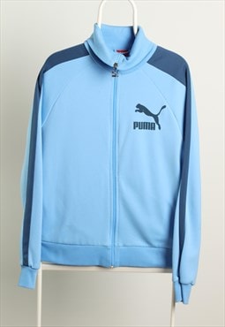 Vintage Puma Sportswear Track Logo Jacket Blue