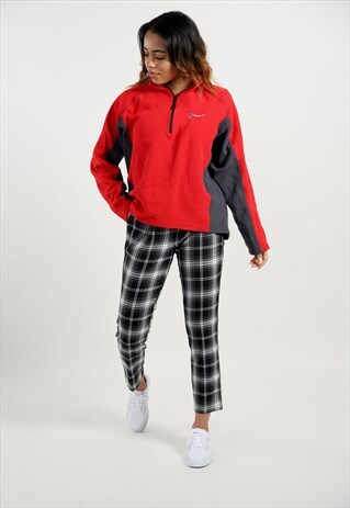 VINTAGE THE NORTH FACE 1/1 ZIP FLEECE RED