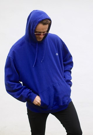 CHAMPION USA INDIGO BLUE HOODED SWEATSHIRT