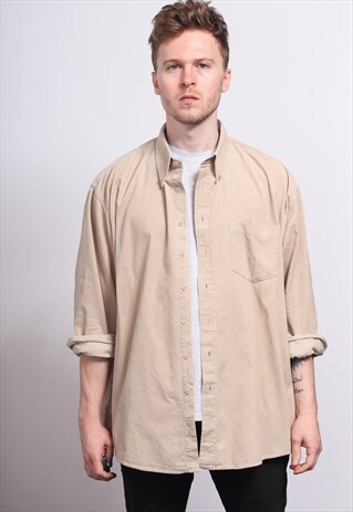 VINTAGE CORDUROY CORD SHIRT BEIGE