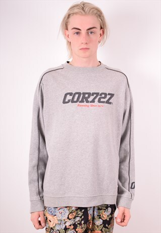 NIKE MENS VINTAGE SWEATSHIRT JUMPER LARGE GREY 90S