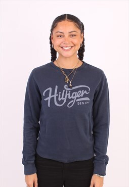 Women's Vintage Tommy Hilfiger Navy Sweatshirt