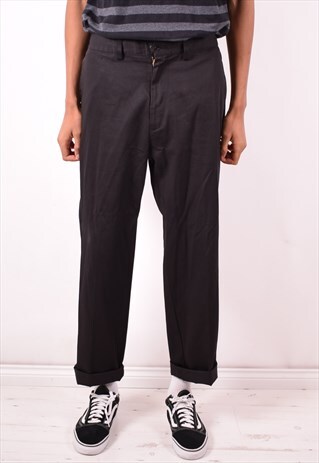 POLO RALPH LAUREN MENS VINTAGE TROUSERS W38 L30 BLACK 90S