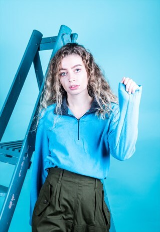 VINTAGE FLEECE IN BLUE WITH A 1/4 ZIP