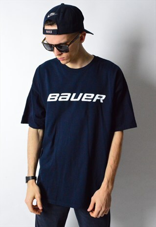 BAUER NAVY BLUE HOCKEY COTTON T-SHIRT
