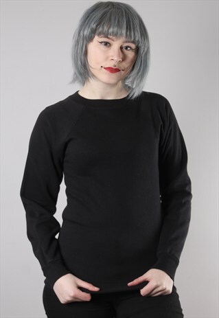 VINTAGE BLACK 90'S BAGGY FIT BASICS SWEATSHIRT SMALL