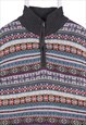 VINTAGE 90'S TOMMY HILFIGER JUMPER AZTEC LONG SLEEVE QUARTER