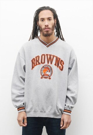 90'S VINTAGE GREY BROWNS CLEVELAND LEE NBA SPORT JUMPER