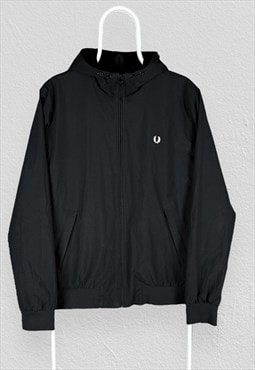 Fred Perry Black Parka Jacket Bomber Mod Mens Medium