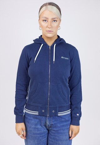VINTAGE CHAMPION NAVY ZIP-UP HOODIE