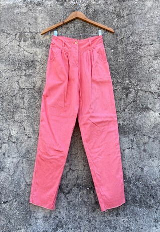VINTAGE 80S HIGH-WAISTED TROUSERS PINK