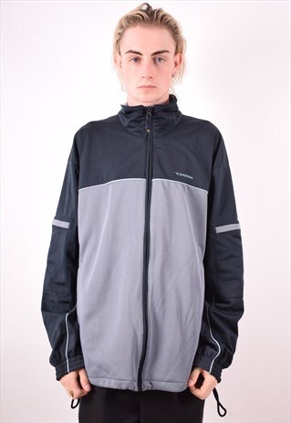 DIADORA MENS VINTAGE TRACKSUIT TOP JACKET XXL BLUE 90S