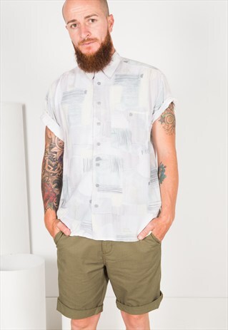 VINTAGE 90S SHORT SLEEVE COTTON SHIRT S0773