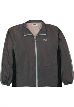 Vintage 90's Fila Windbreaker Track Jacket Full Zip Up Grey