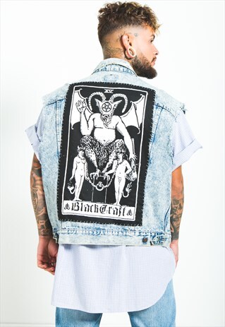 VINTAGE 80S LEVI'S DENIM GILET JACKET / S6065