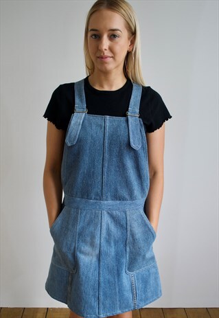 VINTAGE 90'S DENIM PINAFORE DRESS