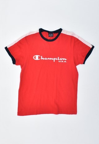 VINTAGE 90'S CHAMPION T-SHIRT TOP RED