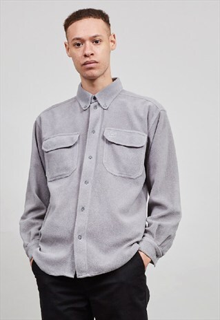 VINTAGE 90'S FILA GREY FLEECE SHIRT