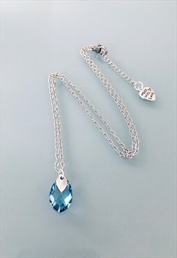 Women's aquamarine pendant necklace, women's gift idea