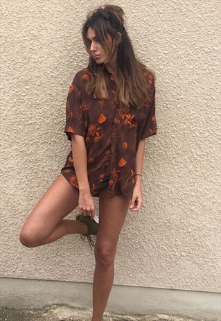 PATTERNED OVERSIZED RETRO VINTAGE UNISEX FESTIVAL SHIRT