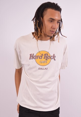 VINTAGE HARD ROCK CAFE DALLAS T-SHIRT TOP WHITE