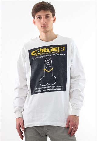 VINTAGE CARTER THE UNSTOPPABLE SEX MACHINE BAND TEE 90 WHITE