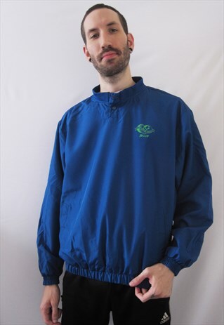 VINTAGE JTCUP JAPAN GOLF BLUE WINDREAKER JACKET