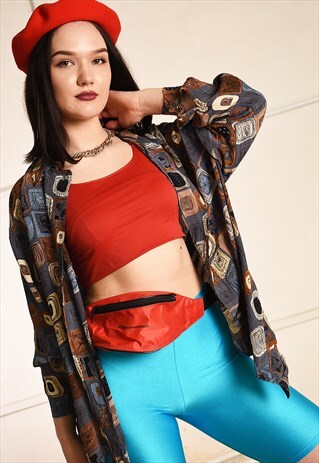 90'S RETRO BOHO FESTIVAL CORRUGATED SHIRT TOP