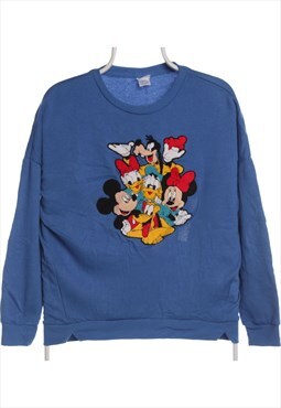 Disney 90's Mickey Mouse Crewneck Sweatshirt Small Blue