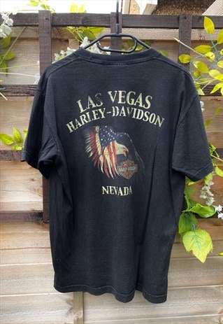 Retro Harley Davidson Las Vegas black T-shirt medium 