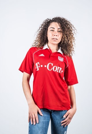 ADIDAS VINTAGE 1990S RED BAYERN MUNCHERN FOOTBALL SHIRT