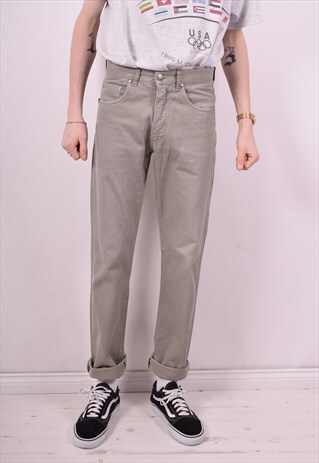 YVES SAINT LAURENT MENS VINTAGE JEANS W30 L33 GREY 90'S