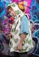 HEART FLEECE GILET HANDMADE SLEEVELESS HOOD LOVE JACKET 