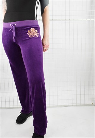 ICONIC NOUGHTIES JUICY COUTURE VELOUR WIDE LEG TRACK PANTS