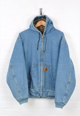 Vintage Carhartt Active Denim Jacket Blue XXL