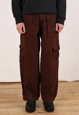 Vintage Barefox Baggy Cargo Pants Men's Brown