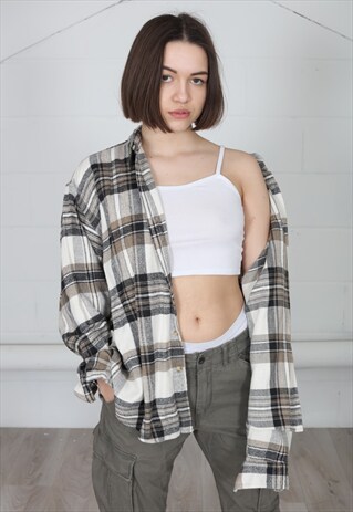 VINTAGE RETRO CHECKED FLANNEL UNISEX SHIRT DRESS