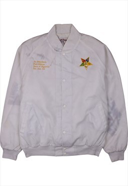 Vintage 90's Westark Bomber Jacket Button Up White XLarge