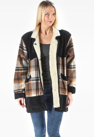 WINTER BLANKET COAT FAUX SHEARLING COLLAR