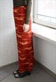 VINTAGE Y2K RED ABSTRACT PRINT MAXI SKIRT