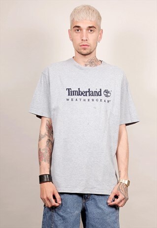 VINTAGE 90'S OVERSIZED GREY TIMBERLAND T-SHIRT