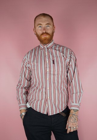 VINTAGE 1990S RED STRIPPED SHIRT